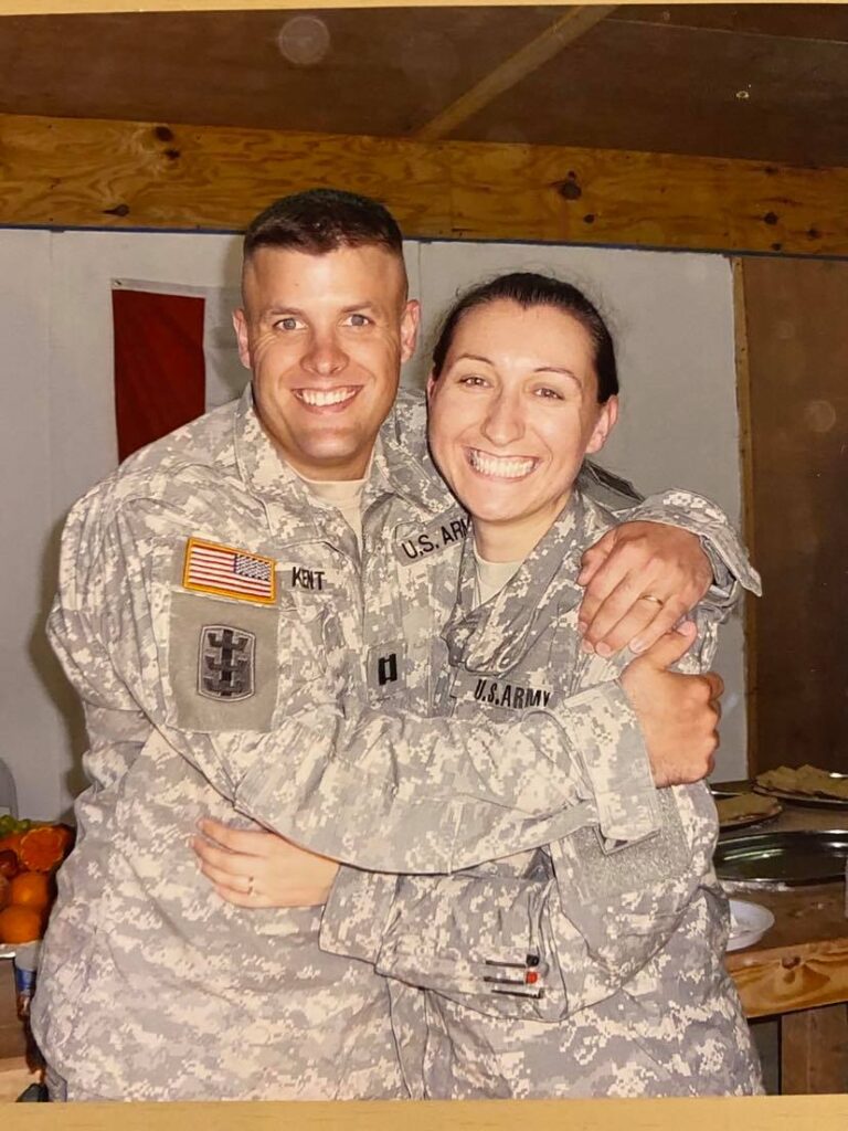 Barbara Kent of Fundraiser Blankets® in Army uniform